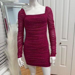 Charlotte Russe Fuchsia Long Sleeve Dress